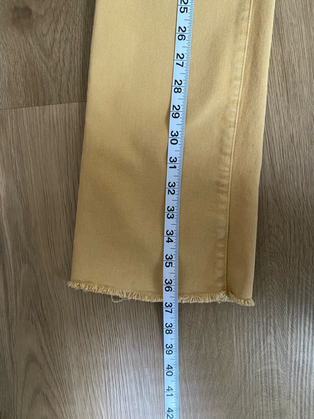 MOTHER The hustler ankle fray denim jeans tinsel mustard yellow gold - Picture 5 of 13